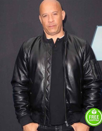 FAST AND FURIOUS 9 VIN DIESEL (DOMINIC TORETTO) BLACK BOMBER LEATHER JACKET