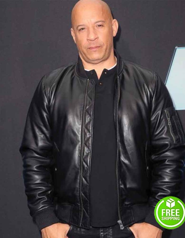FAST AND FURIOUS 9 VIN DIESEL (DOMINIC TORETTO) BLACK BOMBER LEATHER JACKET