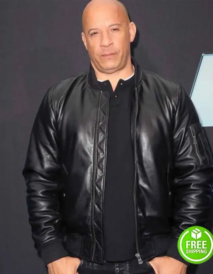 FAST AND FURIOUS 9 VIN DIESEL (DOMINIC TORETTO) BLACK BOMBER LEATHER JACKET