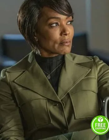 9-1-1 ANGELA BASSETT (ATHENA GRANT) GREEN COTTON COAT 