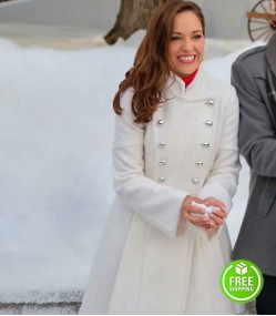 ONE ROYAL HOLIDAY LAURA OSNES (ANNA JORDAN) WHITE WOOL COAT