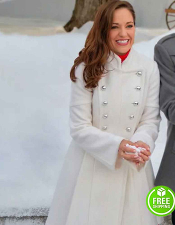 ONE ROYAL HOLIDAY LAURA OSNES (ANNA JORDAN) WHITE WOOL COAT