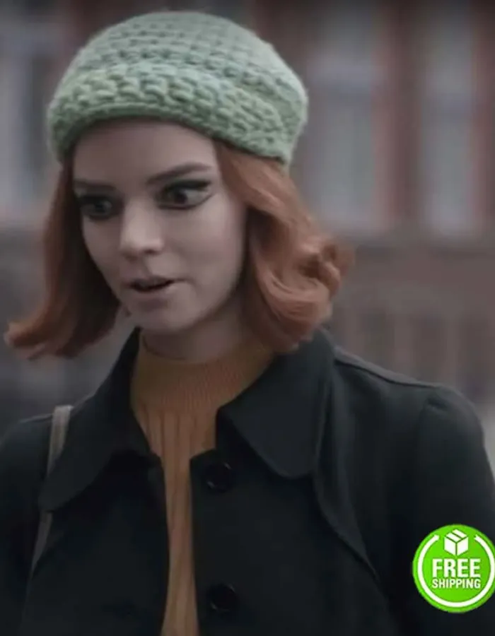 THE QUEEN’S GAMBIT ANYA TAYLOR-JOY (BETH HARMON) BLACK COAT THE QUEEN’S GAMBIT ANYA TAYLOR-JOY (BETH HARMON) BLACK COAT