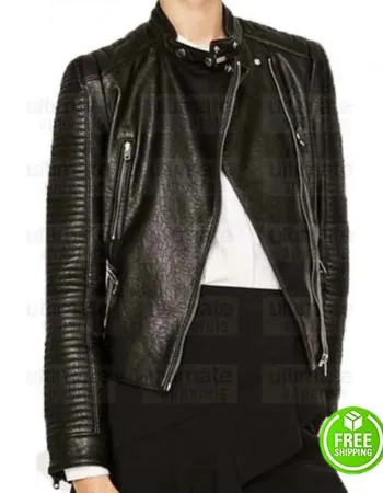 ARROW JULIANA HARKAVY (DINAH DRAKE) BLACK LEATHER JACKET