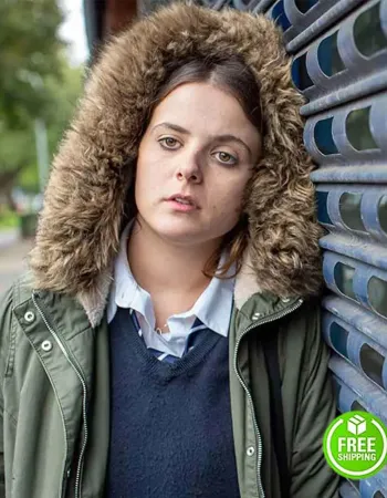 IN MY SKIN GABRIELLE CREEVY (BETHAN GWYNDAF) GREEN COTTON JACKET 
