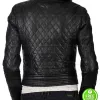 WOMEN BLACK COLLARLESS QUILTED BIKER LEATHER JACKET WOMEN BLACK COLLARLESS QUILTED BIKER LEATHER JACKET