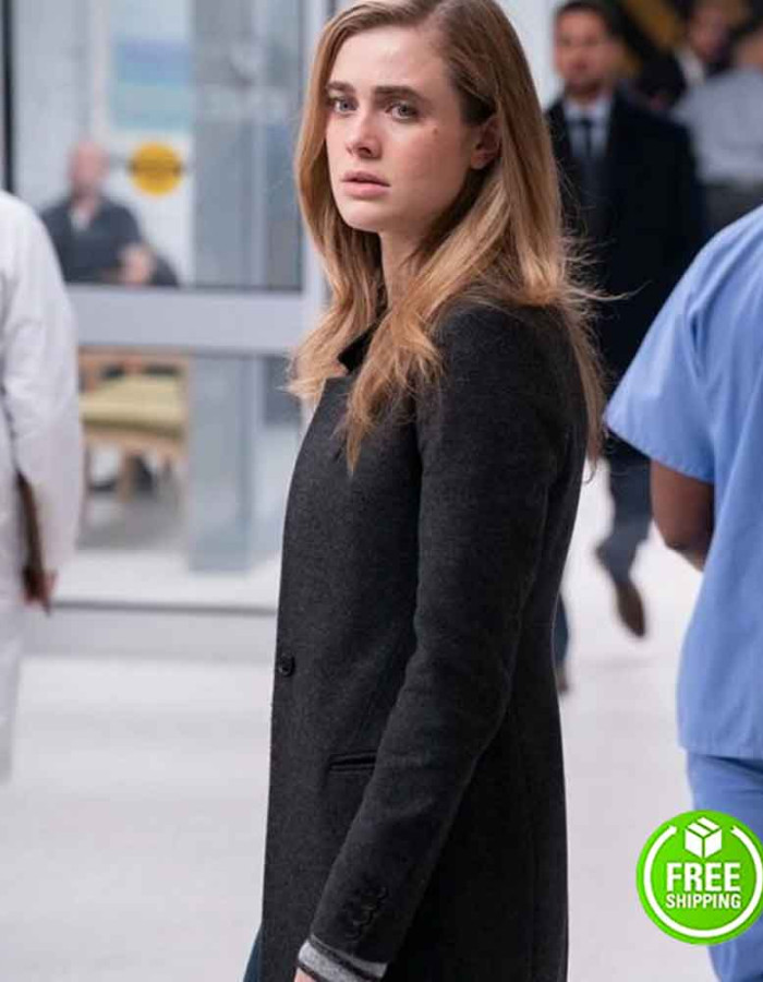 MANIFEST MELISSA ROXBURGH (MICHAELA STONE) BLACK WOOL COAT MANIFEST MELISSA ROXBURGH (MICHAELA STONE) BLACK WOOL COAT