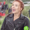 BLACK WIDOW SCARLETT JOHANSSON (NATASHA ROMANOFF) BLACK LEATHER JACKET BLACK WIDOW SCARLETT JOHANSSON (NATASHA ROMANOFF) BLACK LEATHER JACKET