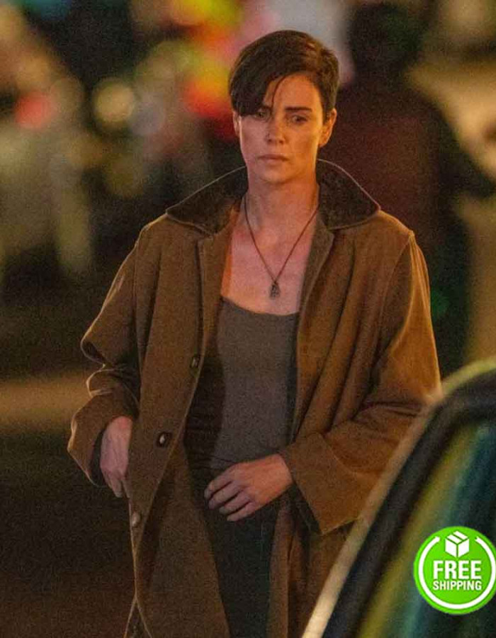 THE OLD GUARD CHARLIZE THERON (ANDY) BROWN COTTON COAT THE OLD GUARD CHARLIZE THERON (ANDY) BROWN COTTON COAT