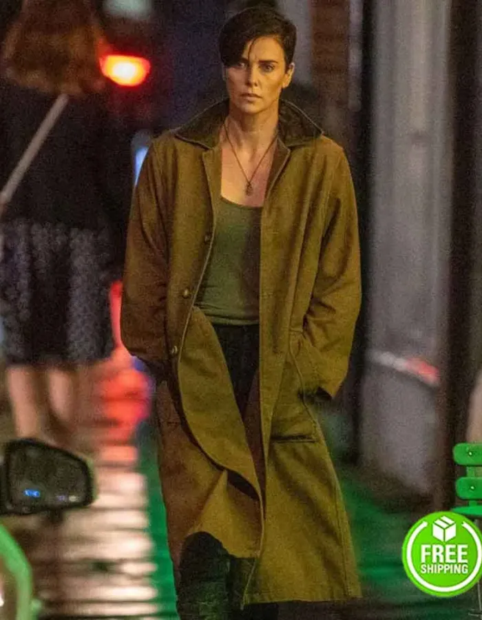 THE OLD GUARD CHARLIZE THERON (ANDY) BROWN COTTON COAT THE OLD GUARD CHARLIZE THERON (ANDY) BROWN COTTON COAT