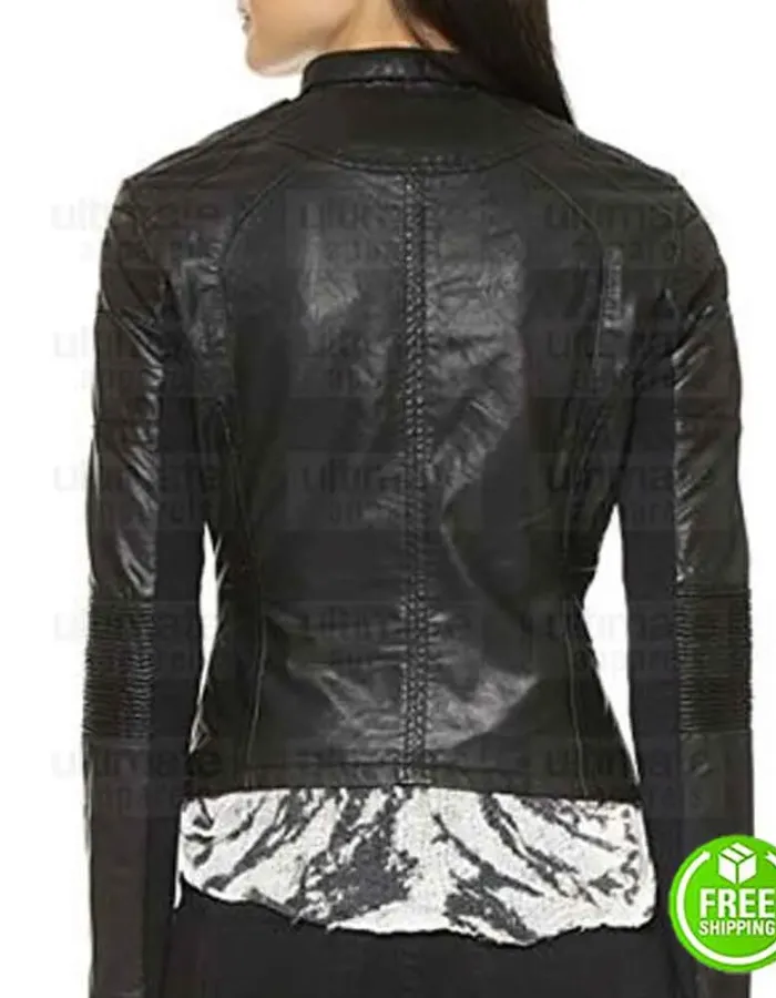 THE FATE OF THE FURIOUS CHARLIZE THERON (CIPHER) BLACK LEATHER JACKET
