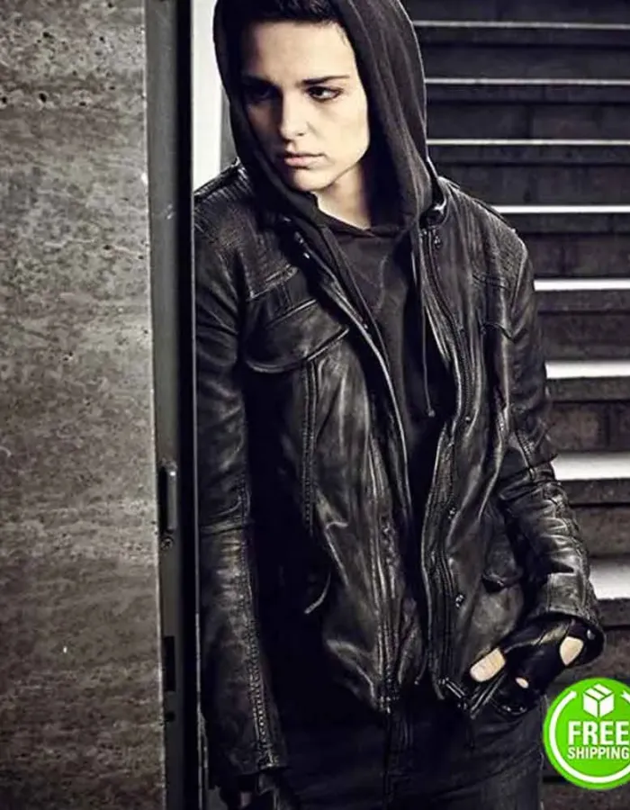 COUNTERPART SARA SERRAIOCCO (BALDWIN) BLACK LEATHER JACKET WITH HOODIE COUNTERPART SARA SERRAIOCCO (BALDWIN) BLACK LEATHER JACKET WITH HOODIE