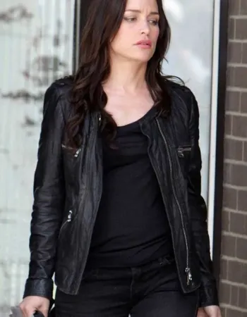 COVERT AFFAIRS PIPER PERABO BLACK LEATHER JACKET