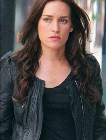 COVERT AFFAIRS PIPER PERABO BLACK LEATHER JACKET