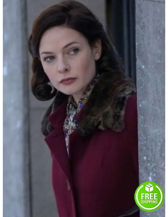 DESPITE THE FALLING SNOW REBECCA FERGUSON (KATYA) MAROON WOOL COAT DESPITE THE FALLING SNOW REBECCA FERGUSON (KATYA) MAROON WOOL COAT