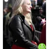ELISABETH MOSS BLACK LEATHER JACKET