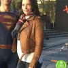 SUPERMAN AND LOIS ELIZABETH TULLOCH (LOIS LANE) BROWN BIKER LEATHER JACKET SUPERMAN AND LOIS ELIZABETH TULLOCH (LOIS LANE) BROWN BIKER LEATHER JACKET