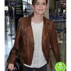 EMMA WATSON BROWN LEATHER JACKET