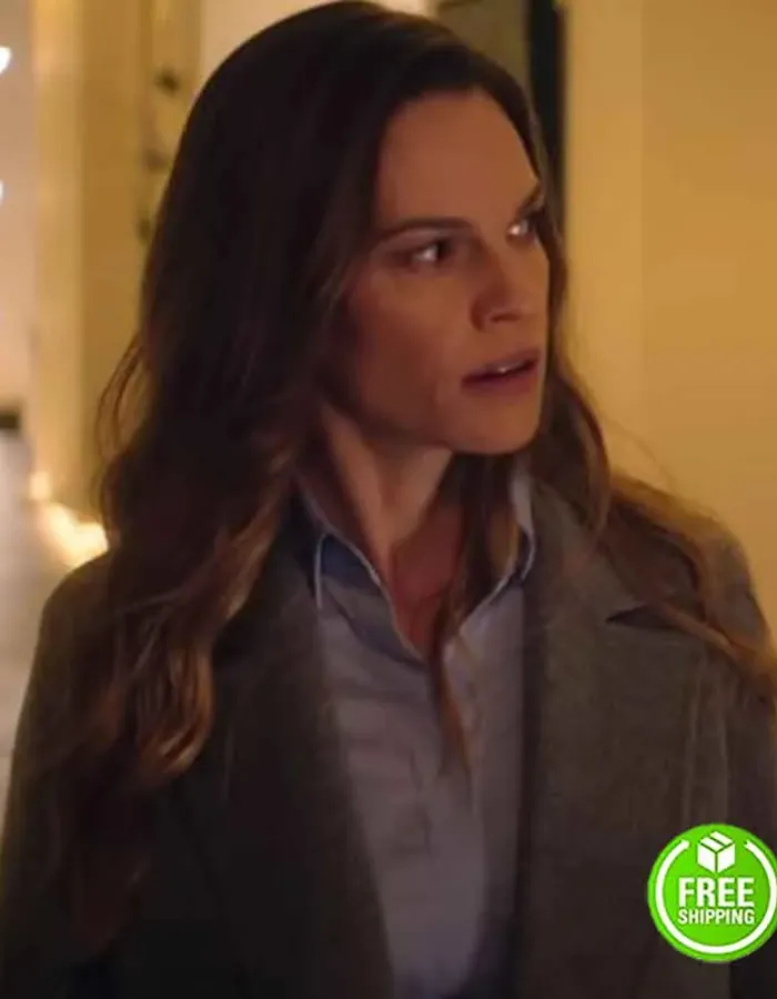 FATALE HILARY SWANK (DETECTIVE VALERIE QUINLAN) GREY WOOL COAT FATALE HILARY SWANK (DETECTIVE VALERIE QUINLAN) GREY WOOL COAT