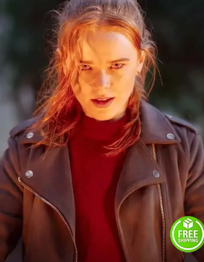 FATE: THE WINX SAGA HANNAH VAN DER WESTHUYSEN (STELLA) MAROON LEATHER JACKET FATE: THE WINX SAGA HANNAH VAN DER WESTHUYSEN (STELLA) MAROON LEATHER JACKET