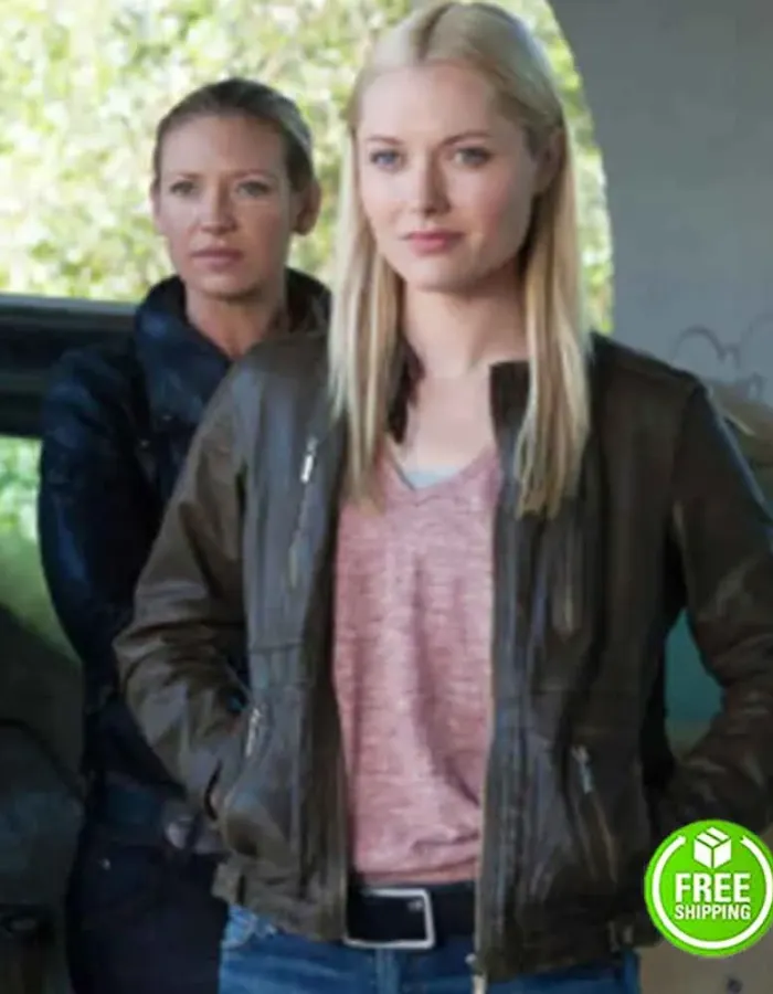 FRINGE GEORGINA HAIG (HENRIETTA BISHOP) BROWN LEATHER JACKET
