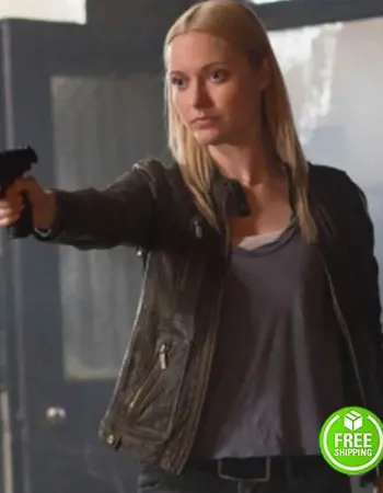 FRINGE GEORGINA HAIG (HENRIETTA BISHOP) BROWN LEATHER JACKET
