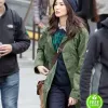 THE ETERNALS GEMMA CHAN (SERSI) GREEN COTTON TRENCH COAT THE ETERNALS GEMMA CHAN (SERSI) GREEN COTTON TRENCH COAT