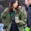 THE ETERNALS GEMMA CHAN (SERSI) GREEN COTTON TRENCH COAT THE ETERNALS GEMMA CHAN (SERSI) GREEN COTTON TRENCH COAT