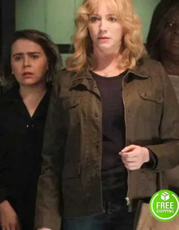 GOOD GIRLS SEASON 3 CHRISTINA HENDRICKS (BETH BOLAND) BROWN COTTON JACKET