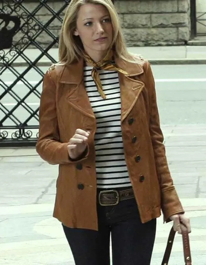 GOSSIP GIRL BLAKE LIVELY BROWN JACKET