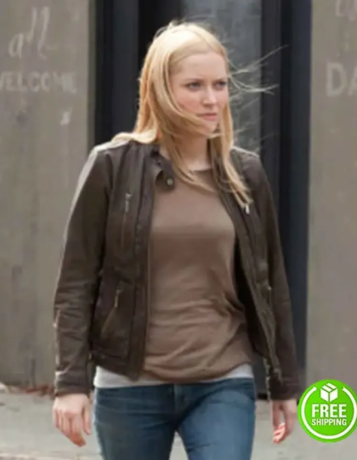 FRINGE GEORGINA HAIG (HENRIETTA BISHOP) BROWN LEATHER JACKET