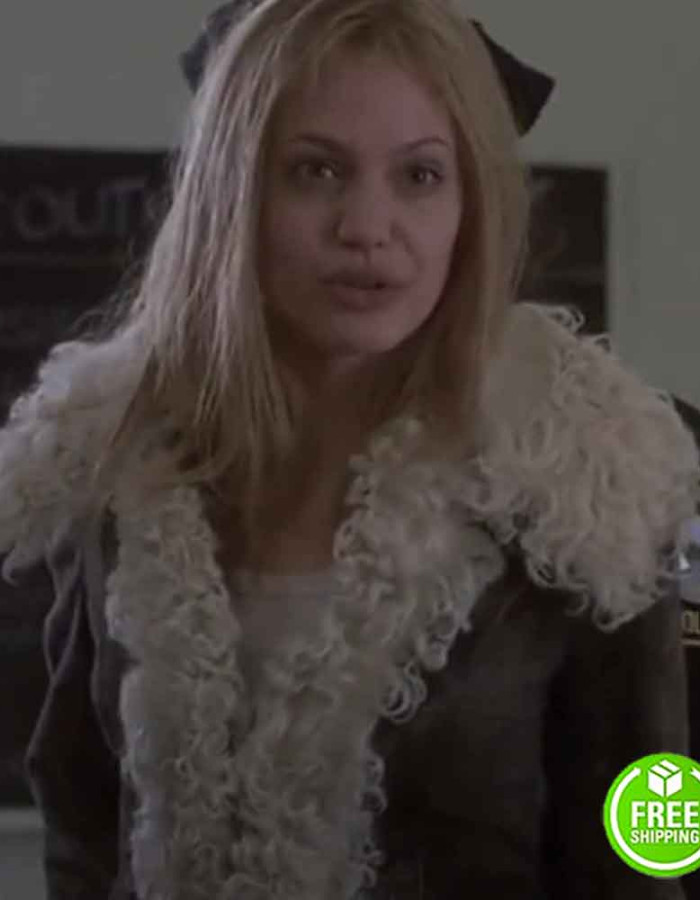 Girl Interrupted Angelina Jolie Lisa Rowe Brown Suede Leather Coat