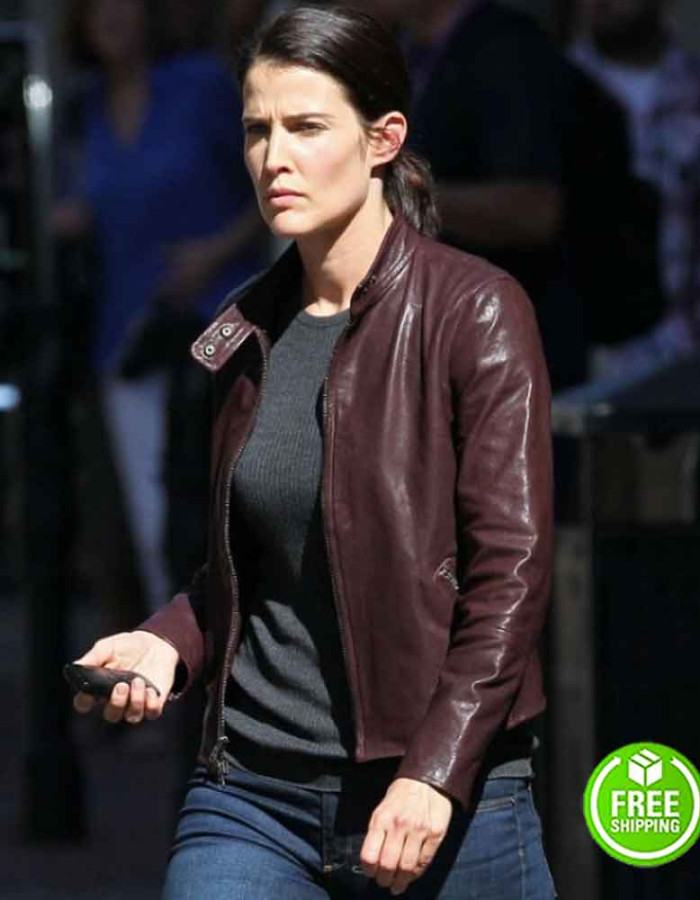 JACK REACHER: NEVER GO BACK COBIE SMULDERS (MAJOR SUSTAN TURNER) MAROON LEATHER JACKET
