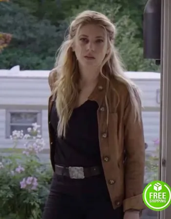 BIG SKY KATHERYN WINNICK (JENNY HOYT) BROWN LEATHER JACKET