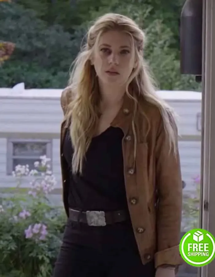 BIG SKY KATHERYN WINNICK (JENNY HOYT) BROWN LEATHER JACKET