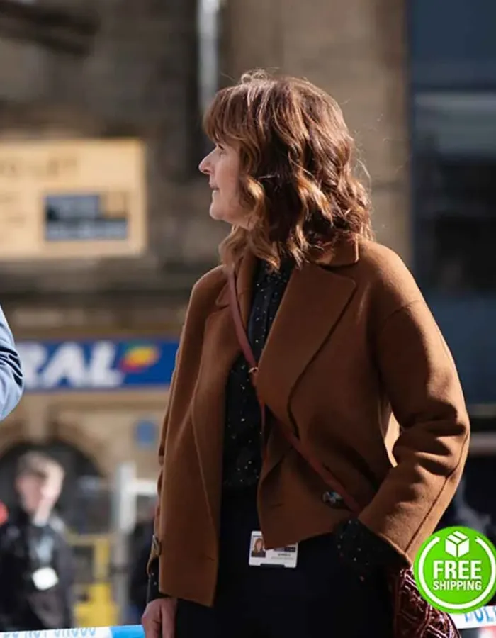 THE STRANGER SIOBHAN FINNERAN (JOHANNA GRIFFIN) BROWN WOOL JACKET