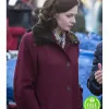 DESPITE THE FALLING SNOW REBECCA FERGUSON (KATYA) MAROON WOOL COAT DESPITE THE FALLING SNOW REBECCA FERGUSON (KATYA) MAROON WOOL COAT