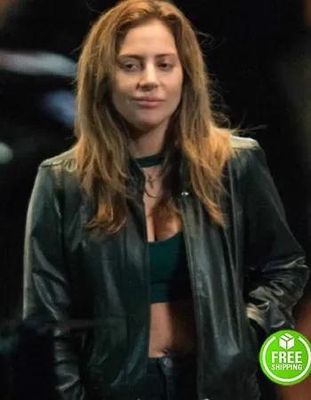 A STAR IS BORN LADY GAGA (ALLY) BLACK LEATHER JACKET