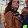 SUPERMAN AND LOIS ELIZABETH TULLOCH (LOIS LANE) BROWN BIKER LEATHER JACKET SUPERMAN AND LOIS ELIZABETH TULLOCH (LOIS LANE) BROWN BIKER LEATHER JACKET