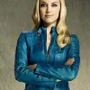LOST GIRL RACHEL SKARSTEN BLUE LEATHER JACKET