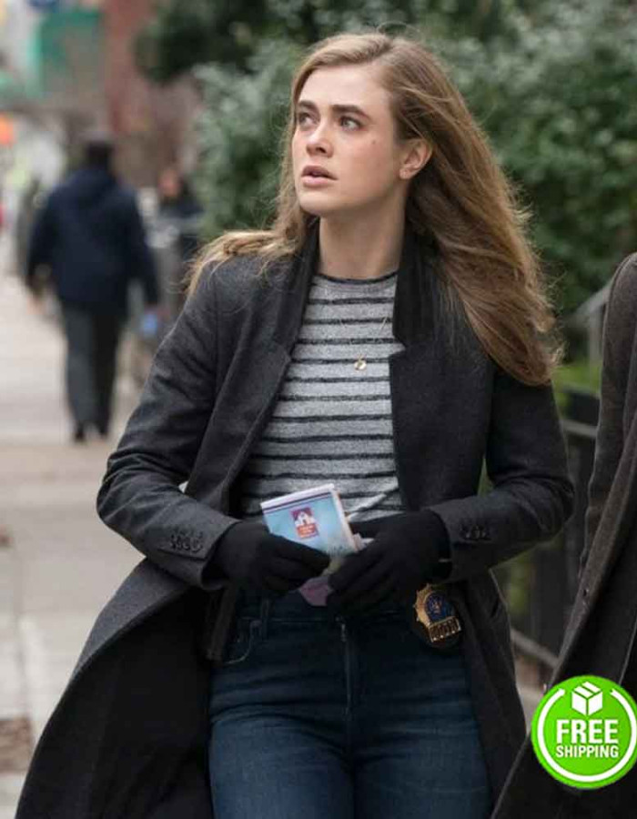 MANIFEST MELISSA ROXBURGH (MICHAELA STONE) BLACK WOOL COAT MANIFEST MELISSA ROXBURGH (MICHAELA STONE) BLACK WOOL COAT