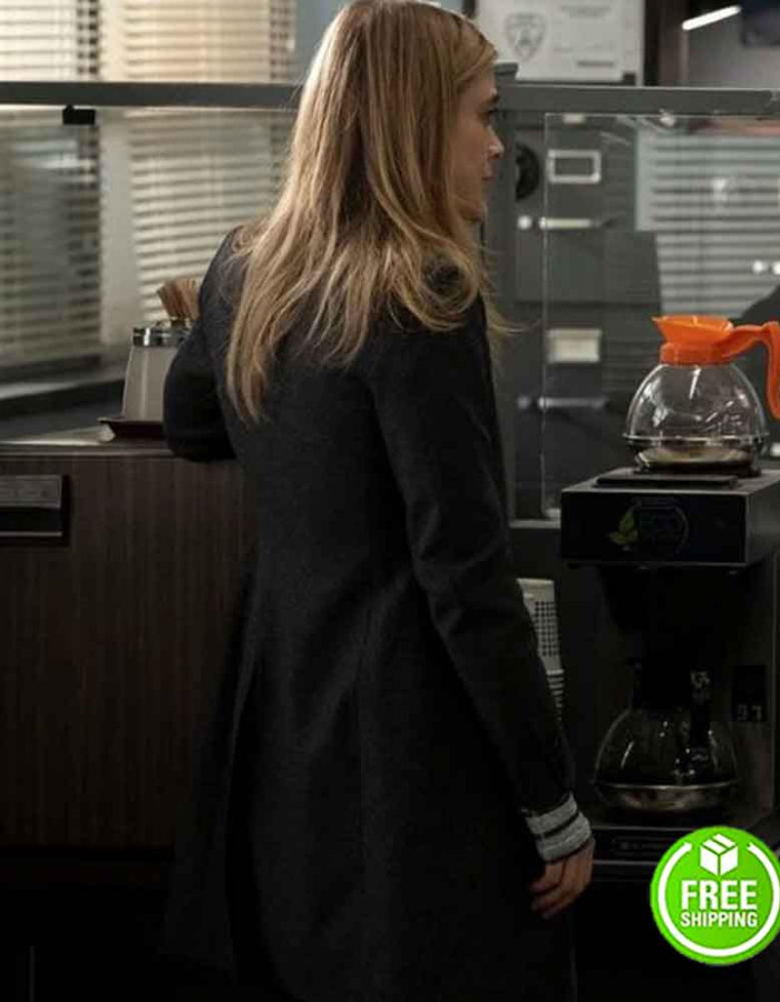 MANIFEST MELISSA ROXBURGH (MICHAELA STONE) BLACK WOOL COAT MANIFEST MELISSA ROXBURGH (MICHAELA STONE) BLACK WOOL COAT