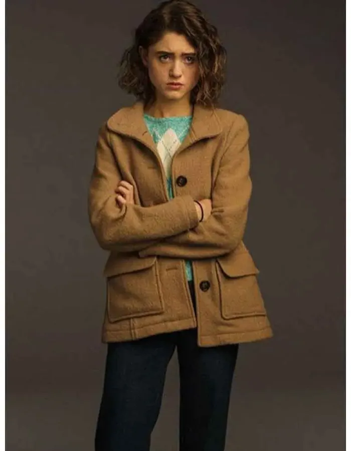 STRANGER THINGS 3 NATALIA DYER (NANCY WHEELER) WOOL JACKET
