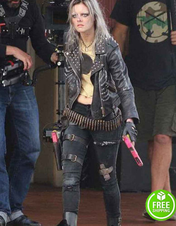 GUNS AKIMBO SAMARA WEAVING (NIX) BLACK LEATHER JACKET