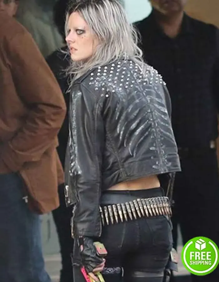GUNS AKIMBO SAMARA WEAVING (NIX) BLACK LEATHER JACKET