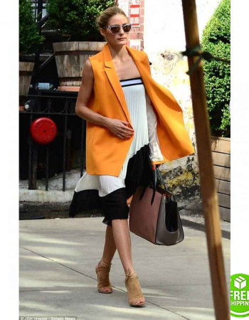 OLIVIA PALERMO YELLOW COTTON COAT