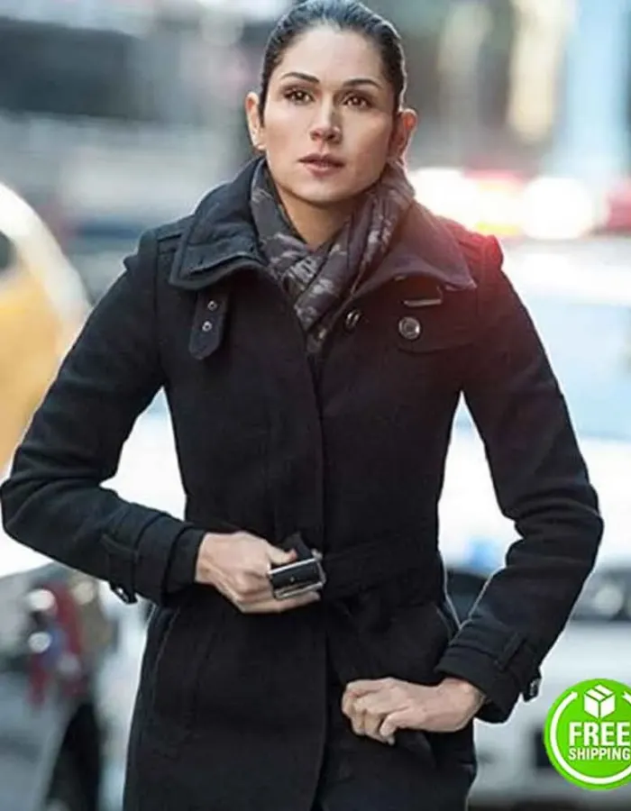 Power Lela Loren Angela Valdes Black Trench Coat