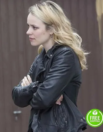 A MOST WANTED MAN RACHEL MCADAMS (ANNABEL RICHTER) BLACK LEATHER JACKET A MOST WANTED MAN RACHEL MCADAMS (ANNABEL RICHTER) BLACK LEATHER JACKET