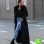 Rozalia Russian Fur Collar Black Trench Coat