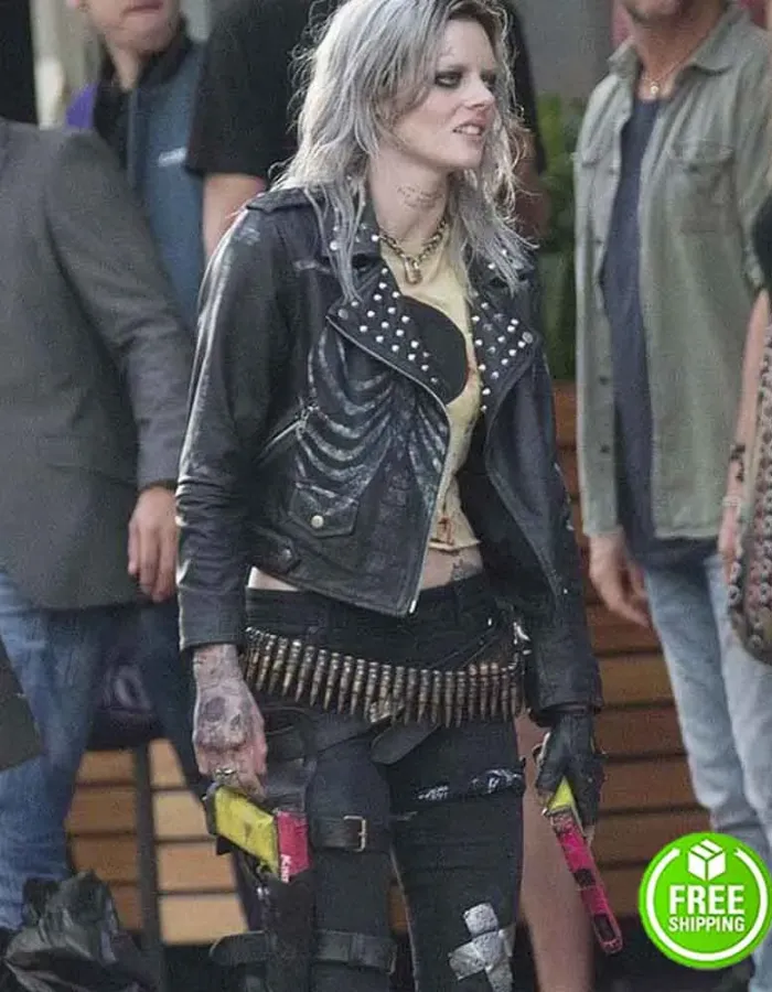 GUNS AKIMBO SAMARA WEAVING (NIX) BLACK LEATHER JACKET